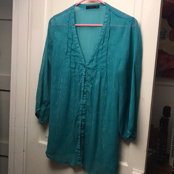 Teal dress top - Picture 2 of 2
